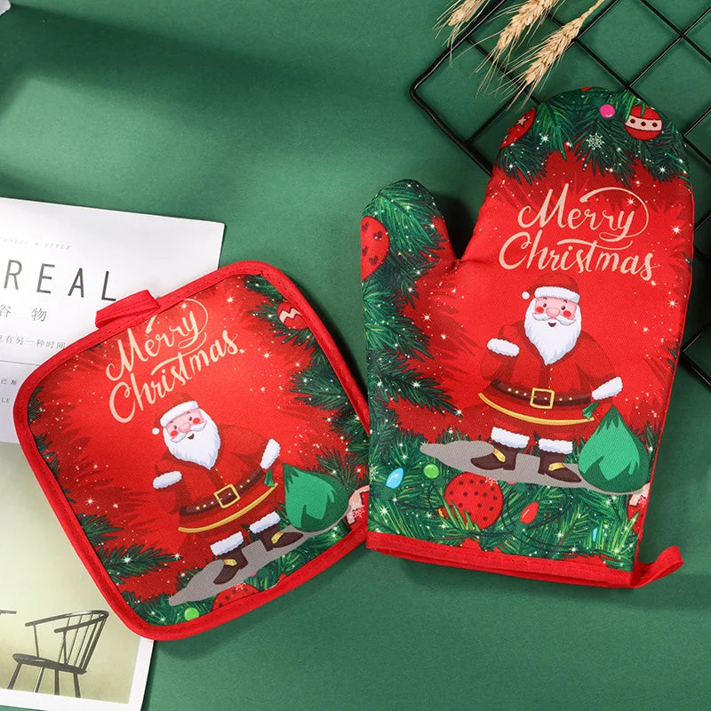 🎄 Christmas Oven Mitts & Pot Holders Set (2pc)