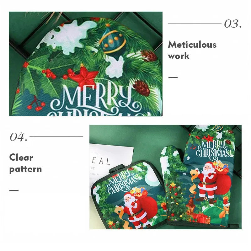 🎄 Christmas Oven Mitts & Pot Holders Set (2pc)