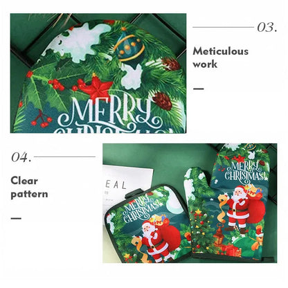 🎄 Christmas Oven Mitts & Pot Holders Set (2pc)
