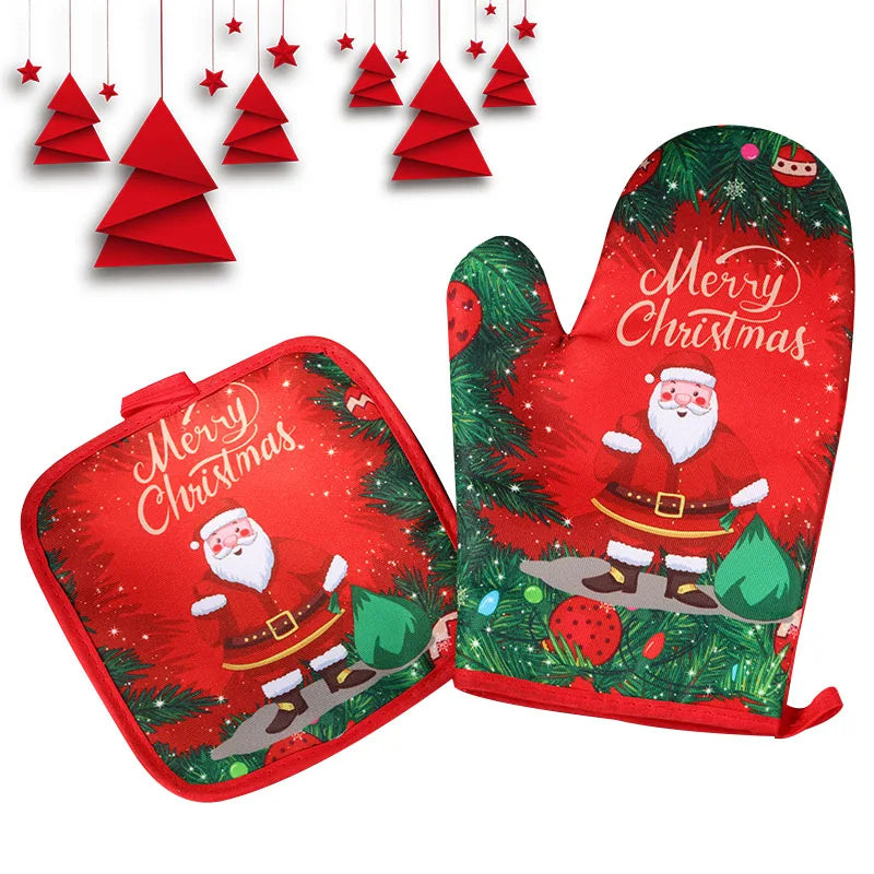 🎄 Christmas Oven Mitts & Pot Holders Set (2pc)