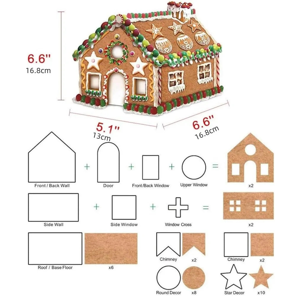 🎄 10pc Stainless Steel 3D Gingerbread House Cutter Set