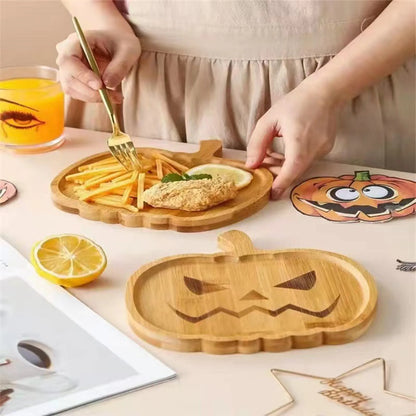🎃 Hauntingly Cute Bamboo Serving Tray