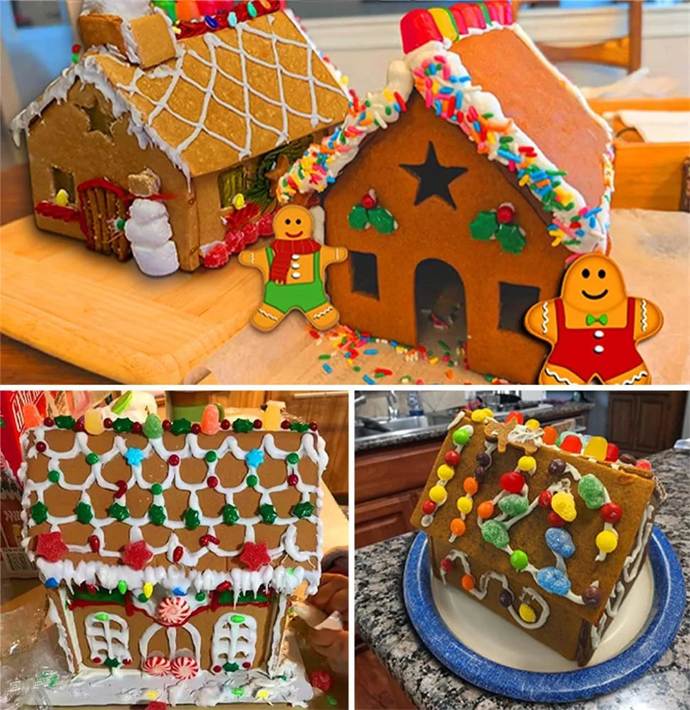 🎄 10pc Stainless Steel 3D Gingerbread House Cutter Set