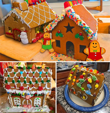 🎄 10pc Stainless Steel 3D Gingerbread House Cutter Set