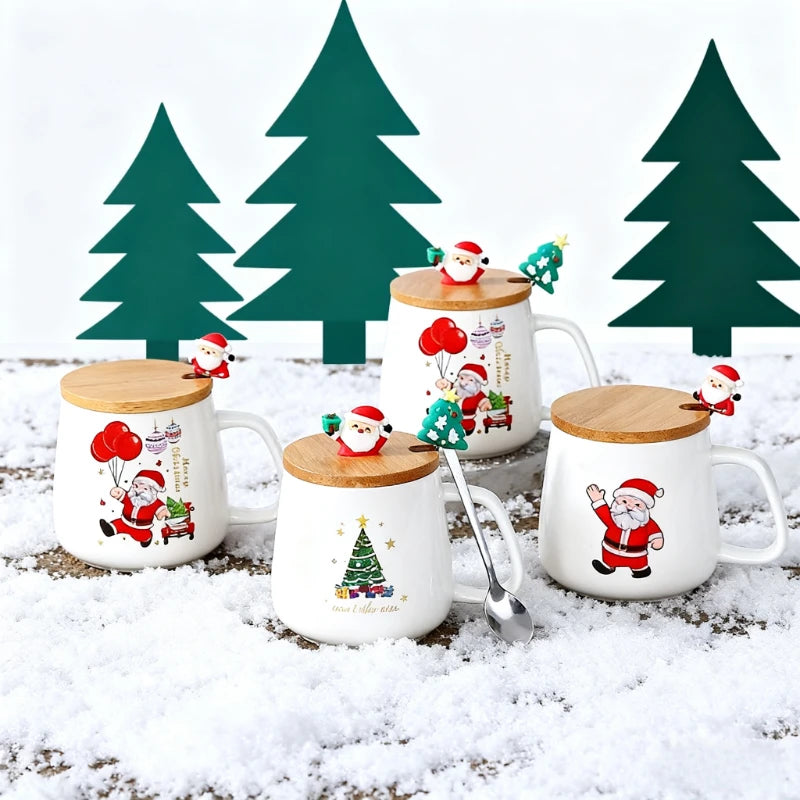 🎄 Novelty Christmas Ceramic Mug Set