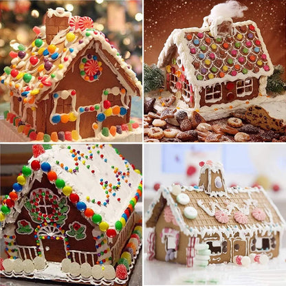 🎄 10pc Stainless Steel 3D Gingerbread House Cutter Set