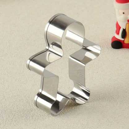 🎄 Festive Stainless Steel Biscuit Cutter Set (5 Pieces)