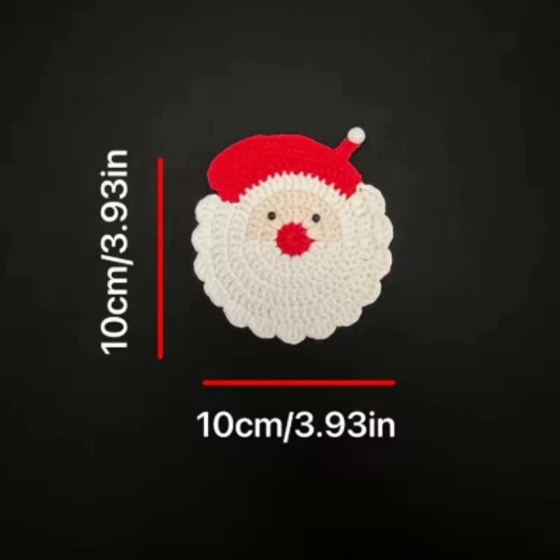 🎄 Luxury Hand-Crocheted Christmas Coasters (Set of 4)